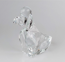 Vannes Le Chatel crystal poodle dish French vintage glass dog figurine France - £33.80 GBP