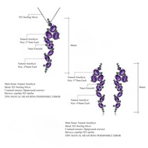 9.78Ct Natural Amethyst Purple Gemstone Earrings Pure 925 Sterling Sliver Romant - £165.94 GBP