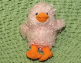 Russ Pink Chick Mini Plush Furry 4&quot; Stuffed Animal Baby Bird Orange Legs Beak - £10.84 GBP