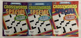 Lot of (3) Blue Ribbon Crosswords Special Easy-To-Solve Puzzle Books 2021/2022 - £14.34 GBP
