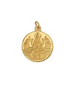 2 Gram Round Lakshmi 24k (999) yellow-gold Pendant - £303.61 GBP