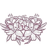 Flower lilies redwork machine embroidery design – instant download - $6.16 CAD