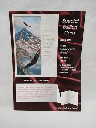 On Freedoms Wing Sample Holiday Greeting Card 7 1/4&quot; X 5 1/8&quot; - $12.86