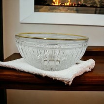 Waterford Bowl Crystal Hanover Gold Rim 4in X 8.5in Retired Vintage Marquis - $58.41