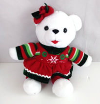 2013 Dan Dee Collector&#39;s Choice Snowflake Teddy 12&quot; White Plush Girl Bear - $16.48
