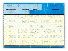 Grateful Morti Concerto Ticket Stub Novembre 15 1987 Lungo Spiaggia California - £39.71 GBP