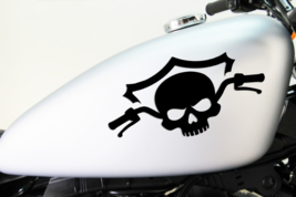 Skull &amp; Bones Vinyl Decal – Perfect for Harley Riders. For Bikers &amp; Moto... - $4.16 CAD+