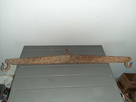 Antique Primitive Ox Horse Mule Yoke Tree Cast Iron Ring &amp; Hooks 36&quot; - $35.99