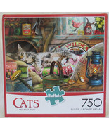 Buffalo Games 750 Piece Puzzle CATS LAID-BACK TOM Tabby Cat in Shed - £27.11 GBP