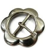 1 3/4&quot; Small Round Flower Shaped Classic Silver Tone Belt Buckle - £11.67 GBP