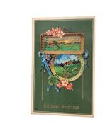 Postcard Birthday Greetings Flowers Embossed Divided Back Posted - €7,79 EUR