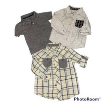 Lot 3 Boys Oshkosh Shirts 2T Boho Polo Plaid Button Collar - £15.80 GBP