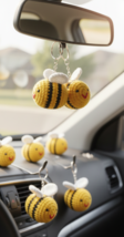 Handmade Crochet Honey Bee Keychain Cute Amigurumi Bag Charm Gift - $24.00