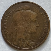 1902 France 5 Centimes Lady Liberty Bronze Coin Paris Mint - £5.47 GBP