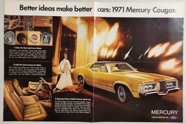 1971 Print Ad Mercury Cougar Luxury Sports Car Cat on Leash - £14.85 GBP