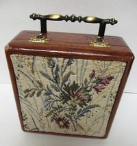 Onyx Reserve Lined Cigar Box Purse Handbag Tapestry Brass Look Handle 6X5.75 - £26.86 GBP
