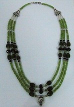 Necklace1 Avec Pierres Précieuses Et Orné Argent Guides, Peridotite - $65.29