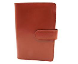 Planner Organizer Ring Binder Brown Faux Leather Magnetic Closure Card S... - £15.18 GBP