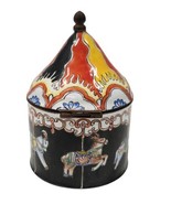Chinemel By B. Yee Carousel Enamel Trinket Box Jewelry Box 4”Tall, 2.5”D - $39.32 CAD