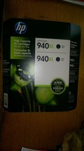 Genuine OEM HP 940XL High Yield Ink Black Cartridge 2 Pack New Sealed EX... - $39.55