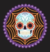 Day of the Dead Halloween Sugar Skull 54&quot; x 102&quot; Tablecover - £4.28 GBP