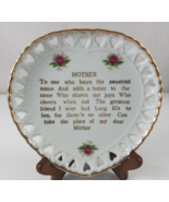 Vintage Norcrest Mother Poem Heart 7&quot; Gold Trim Decorative Plate Japan - $13.83 CAD