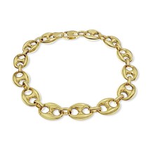 Puffed Mariner Anchor Link Bracelet Real 10k Gold 10mm 8.75&quot; - £568.29 GBP