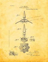 An item in the Art category: Helmet Attachment Patent Print - Golden Look
