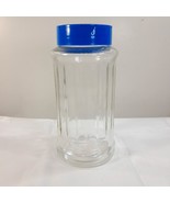 Nutrasweet Brand Sweetener Glass Canister Jar Ribbed shaker blue Lid Vin... - $25.00