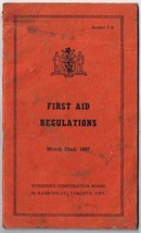 First Aid Regulations Workmen&#39;s Compensation Board Toronto 1957 - $3.41