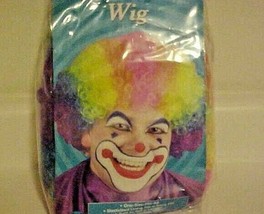Fun World Unisex Creepy Circus Clown Wig Rainbow Color Hair - £7.12 GBP