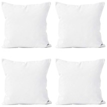 Homes Throw Pillow Covers 18 X 18 Inch - Sublimation Blank White 4 Pc Pack With  - £28.76 GBP