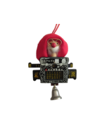 Vintage Wood Perpetual Calendar Ornament Santa Bell Japan Rare - $230.87 MXN