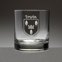 Irwin Irish Coat of Arms Tumbler Glasses - Set of 4 (Sand Etched) - £50.32 GBP