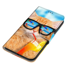 Anymob Samsung Case Orange Cat Painted Magnetic Flip Leather Card Slot Wallet - £23.10 GBP