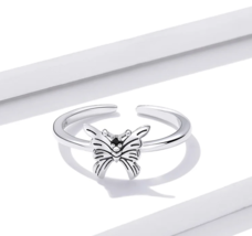 Elegant 925 Sterling Silver Graceful Butterfly Adjustable Ring (Size 6-8) - $20.99