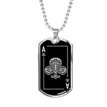 Express Your Love Gifts Casino Poker Ace of Clubs Dog Tag Stainless Steel or 18k - £34.99 GBP