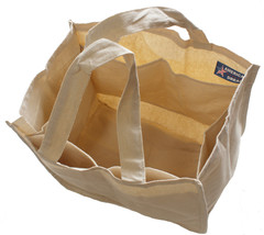 2 Pcs Organic Cotton Eco-Friendly Reusable Grocery Travel Bag w/ Pockets... - $12.86