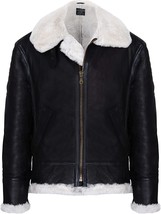 MEN'S CREAM B3 SHEARLING SHEEPSKIN WW2 BOMBER LEATHER FLYING AVIATOR JACKET - $129.99