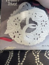 Vintage Silver Plated Holiday Wreath Shaped Trivet - Wm. Rogers &amp; Son - $6.48