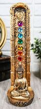 Colorful 7 Chakra Zone Colors Meditating Buddha Monk Incense Burner Figu... - €24,20 EUR