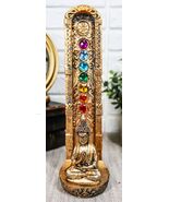 Colorful 7 Chakra Zone Colors Meditating Buddha Monk Incense Burner Figu... - $510.87 MXN