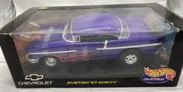 Chevrolet Hot Wheels Collectibles 1:18 Die-cast Car Purple With Flames 1957 - $65.33