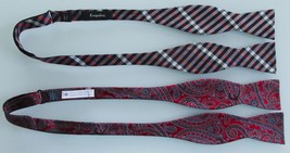 Ryan Seacrest/Esquire Self Tieing Butterfly End Silk Bow Ties Lot of 2 - £15.69 GBP