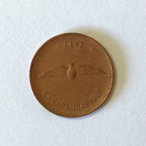 1967  Canadian 1 cent coin CANADA Centennial copper PENNY collectible - £1.93 GBP
