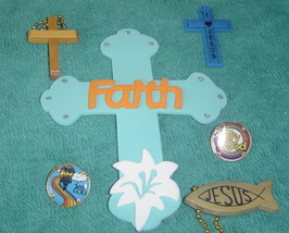  Show your Faith Set 6 pieces Keychain Pins Crosses - £7.18 GBP