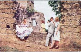 Movie Shot Ancient Spanish Cathedral Wall Panama Pan Am Airline Issued Postcard - £11.83 GBP
