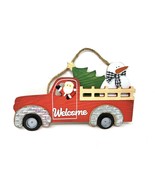 Holiday Time Wooden Truck Welcome Sign - £14.93 GBP