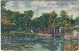 Detroit Michigan MI Postcard Vintage Lily Pond Belle Isle Unused - £2.36 GBP