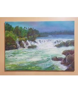 Original drawing Acrylic paint on canvas Natural scenery, stream, runnin... - £392.79 GBP